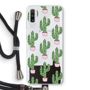 Cactus Lover: Samsung Galaxy A70 Transparant Hoesje met koord