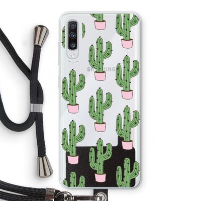 Cactus Lover: Samsung Galaxy A70 Transparant Hoesje met koord