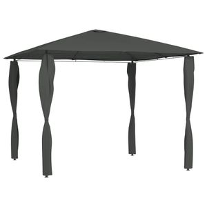 VidaXL Prieel met paalhoezen 160 g/m² 3x3x2,6 m antracietkleurig