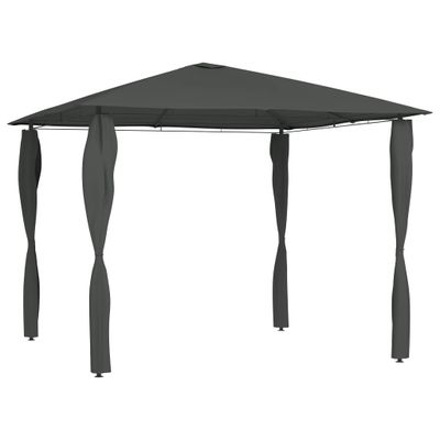 VidaXL Prieel met paalhoezen 160 g/m² 3x3x2,6 m antracietkleurig