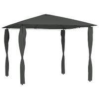 VidaXL Prieel met paalhoezen 160 g/m² 3x3x2,6 m antracietkleurig