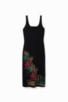 Arty slim fit jurk met bandjes - BLACK - XS