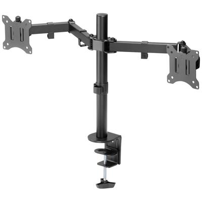 Digitus DA-90400 Monitor-tafelbeugel 2-voudig 33,0 cm (13) - 81,3 cm (32) Zwart, Zwart (mat) Draaibaar, In hoogte verstelbaar, Kantelbaar, Kantelbaar en