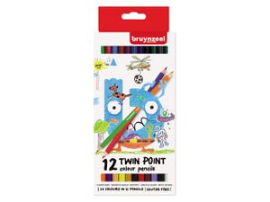 Kleurpotlood Bruynzeel Kids Twin Point blister ÃƒÆ’ 12 stuks assorti