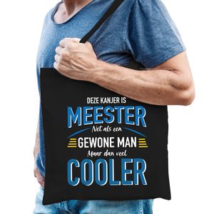 Gewone man / meester katoenen cadeau tas zwart voor heren