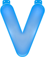 Opblaas letter V blauw   -