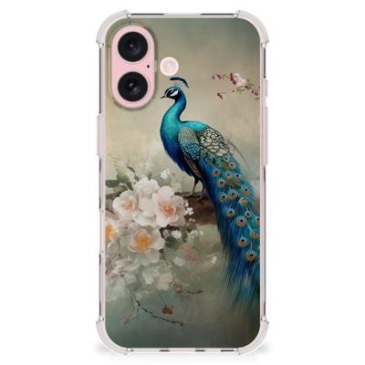 Case Anti-shock voor iPhone 16 Vintage Pauwen Case Anti-shock voor iPhone 16 Vintage Pauwen