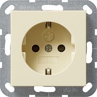 Gira enkel stopcontact randaarde kinderbeveiliging creme glanzend 275501