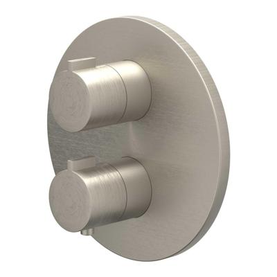 Afbouwdeel IVY Pact Inbouwthermostaat Stop-Omstel Met Rond Rozet Geborsteld Nickel PVD IVY
