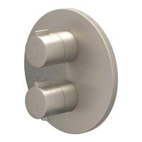 Afbouwdeel IVY Pact Inbouwthermostaat Stop-Omstel Met Rond Rozet Geborsteld Nickel PVD IVY