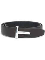 TOM FORD ceinture en cuir à plaque logo - Marron