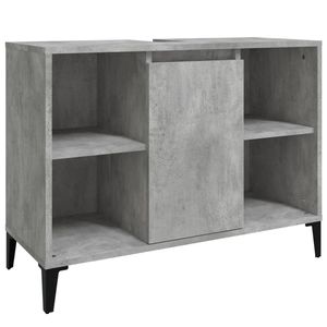 The Living Store Wastafelkast Betongrijs - Badkaast 80 x 33 x 60 cm - Duurzaam materiaal