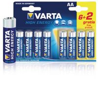 Varta 4906 so Batterij Alkaline Aa/lr6 1.5 V High Energy 6+2-blister