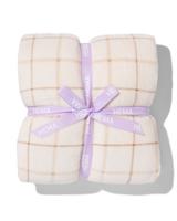 HEMA Plaid Sherpa Ruit Naturel 130x150 - thumbnail