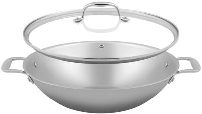 Sola Wokpan met deksel Green Cooking - ø 32 cm - Zonder anti-aanbaklaag