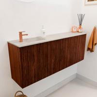 Toiletmeubel Mondiaz Joya Dlux | 111.6 cm | Meubelkleur Ruby | Faye wastafel Ostra Wasbak Links | 1 kraangat