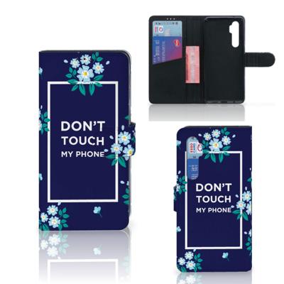 Xiaomi Mi Note 10 Lite Portemonnee Hoesje Flowers Blue DTMP Xiaomi Mi Note 10 Lite Portemonnee Hoesje Flowers Blue DTMP