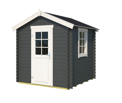 Blokhut Wels 200x200 Carbon Grey-Wit - Outdoor life