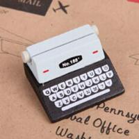 5 PC'S creatieve koffie Vintage houten Typewriter fotokaart Desk Messege memo houder stand kaarthouder (zwart)