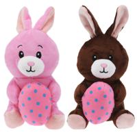 Paashazen/hazen/konijnen knuffel dieren 2 stuks - zachte pluche - cadeau - 20 cm - met paasei