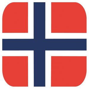 45x Onderzetters voor glazen met Noorse vlag   -