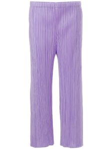 Pleats Please Issey Miyake pantalon court Mc July à design plissé - Violet