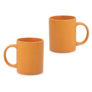 16x Drinkbekers/mokken oranje 370 ml