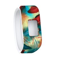 Kleurrijke veren patroon siliconen sport polsband voor Garmin Vivofit JR grootte: klein (kleur)