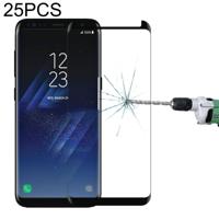 25 stuks voor Galaxy S8/G950 geval vriendelijk scherm gebogen gehard glas film (zwart)