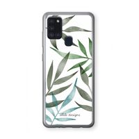 Tropical watercolor leaves: Samsung Galaxy A21s Transparant Hoesje