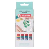 Talens art creat.glas & porselein dekkend 4x30ml groen goud