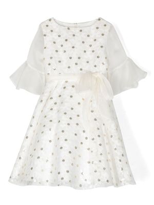 La Stupenderia robe à sequins brodés - Blanc