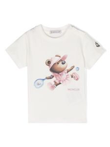 Moncler Enfant t-shirt à logo imprimé - Blanc