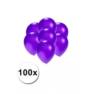 Party ballonnen - klein formaat - paars - 100x - 13 cm - feestartikelen/versiering