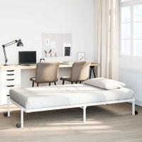 Bedframe zonder matras opvouwbaar 100x190 cm staal wit