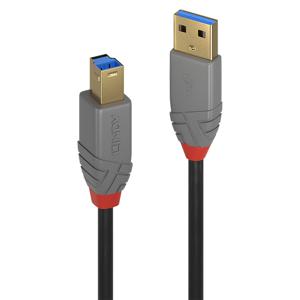 LINDY USB-kabel USB 3.2 Gen1 (USB 3.0 / USB 3.1 Gen1) USB-A stekker, USB-B stekker 3.00 m Zwart 36743