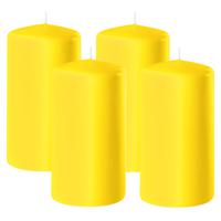 Enlightening Candles Cilinder/stompkaars - 4x - geel - D6 x H15 cm - 58 branduur