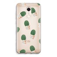 Cactusprint roze: Xiaomi Redmi 5 Transparant Hoesje