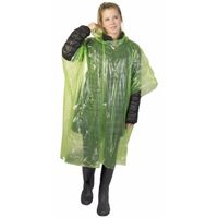 4x stuks wegwerp regenponcho groen voor volwassenen