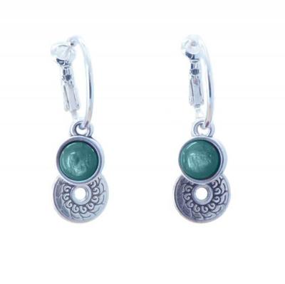 Qoss Hang Oorbellen Marloes Disc Groen
