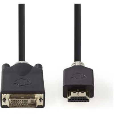 HDMI - DVI-kabel | HDMI-connector - DVI-D 24+1-pins male | 2,0 m | Antraciet [CCBW34800AT20]
