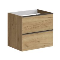 Wastafelonderkast Allibert Santiago Olav 2 Lades Soft Close Eiken Hout 60x55x46 cm