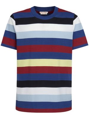 Marni t-shirt en coton à rayures - Bleu