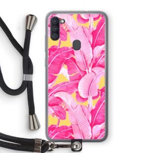 Pink Banana: Samsung Galaxy A11 Transparant Hoesje met koord