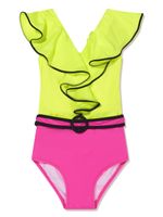 Nessi Byrd Kids maillot de bain ceinturé à col v - Vert