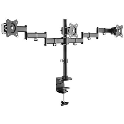 LogiLink BP0050 Monitor-tafelbeugel 3-voudig 33,0 cm (13) - 68,6 cm (27) Zwart Kantelbaar, Zwenkbaar