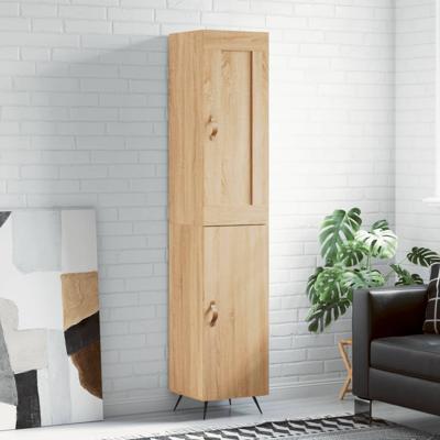 Hoge kast 34,5x34x180 cm bewerkt hout sonoma eikenkleurig