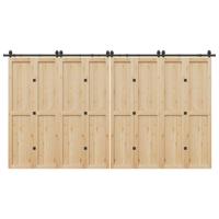 VidaXL Doos met onderdelen voor schuifdeur 400 cm staal zwart