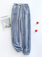 Fluff/Granular Fleece Fabric Casual Loose Casual Pants - thumbnail