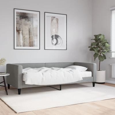 Slaapbank met matras 90x200 cm stof lichtgrijs